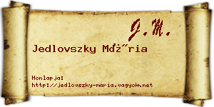 Jedlovszky Mária névjegykártya