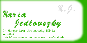 maria jedlovszky business card